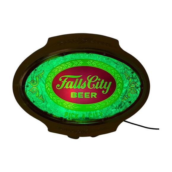 Vintage 1981 Falls City Beer Lighted Sign Oval Wall Bar Decor Pick A City - Picture 12 of 16
